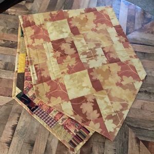 Autumn patchwork table runner - reversible